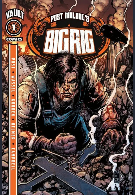 VAULT COMICS POST MALONES BIG RIG #1 SILVER VARIANT BY DERICK ROBERTSON