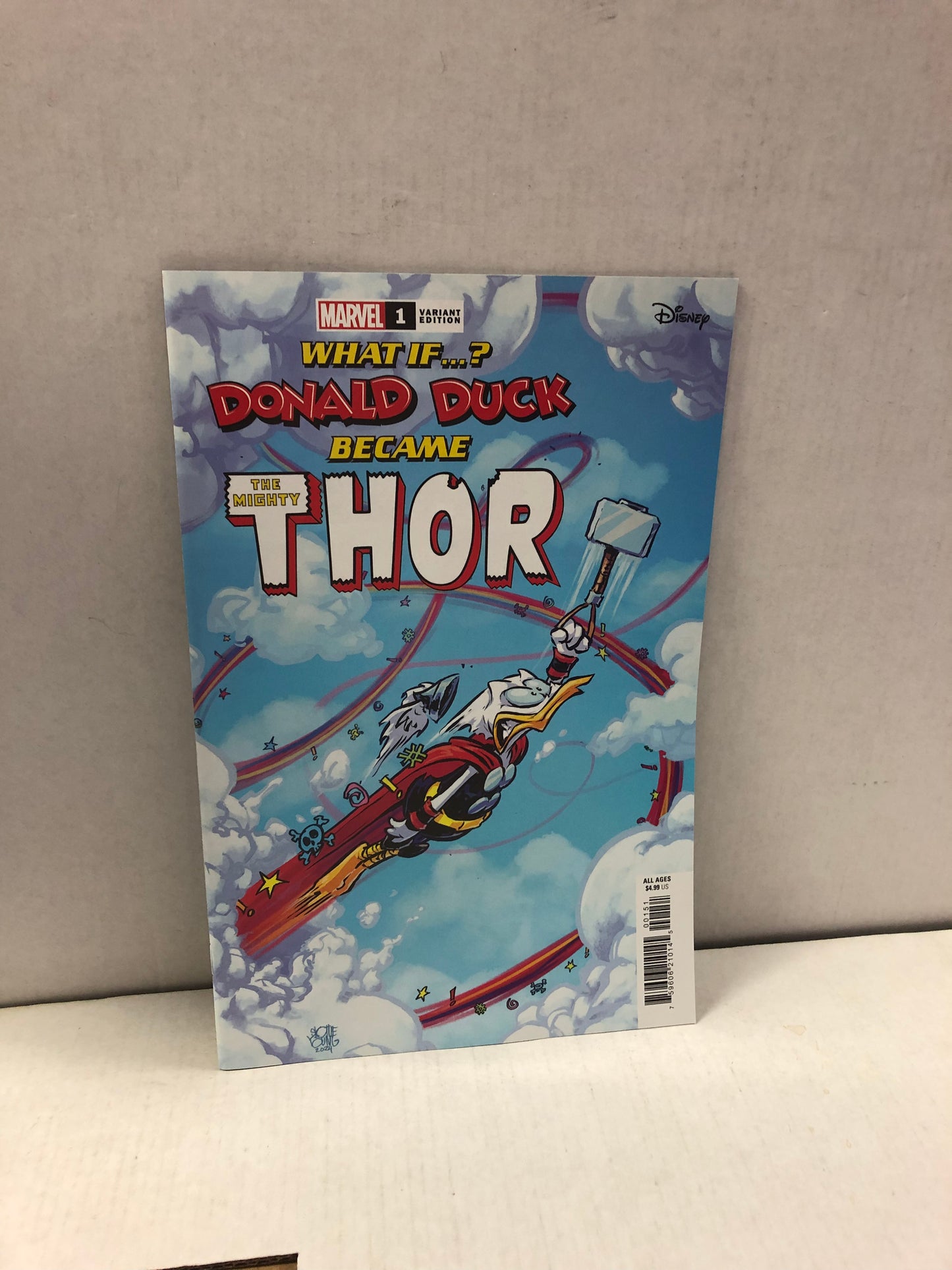 MARVEL COMICS - WHAT IF? DONALD DUCK BECAME THOR #1 (2024 SKOTTIE VARIANT!)