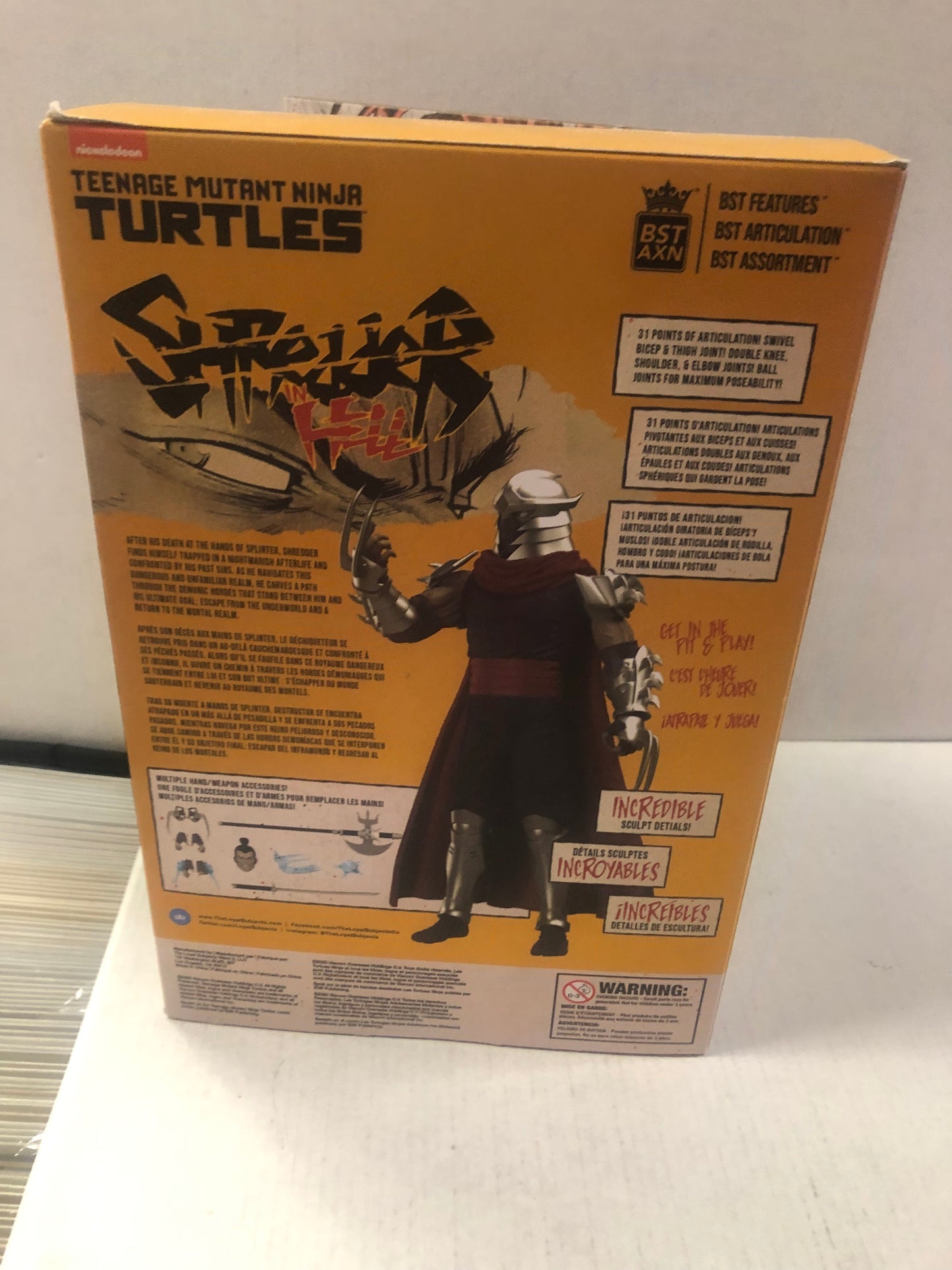 BEST AXN TEENAGE MUTANT NINJA TURTLES SHREDDER IN HELL FIGURE EXCELLENT CONDITION