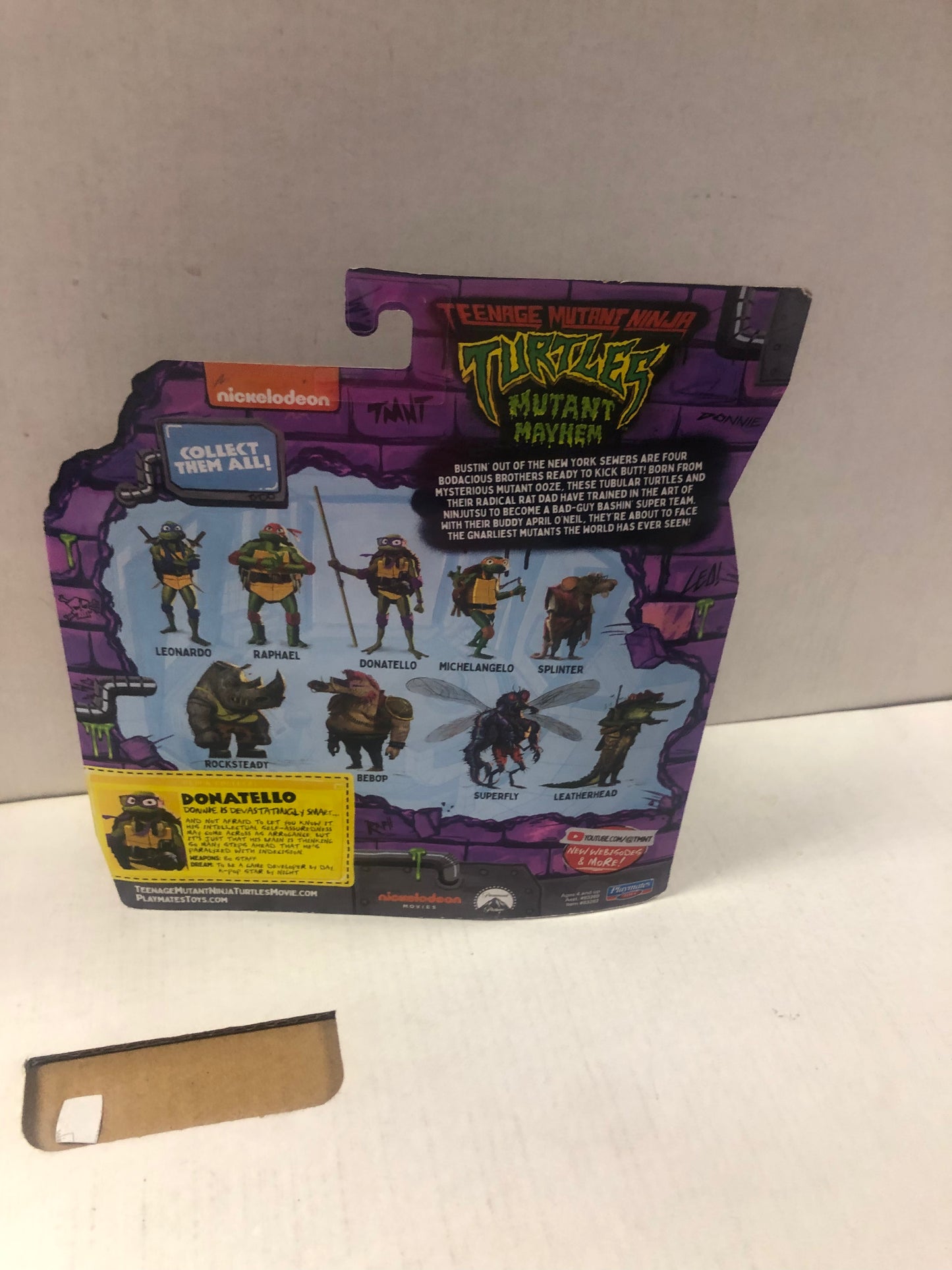 PLAYMATES TEENAGE MUTANT NINJA TURTLES MUTANT MAYHEM DONATELLO THE BRAINS EXCELLENT CONDITION