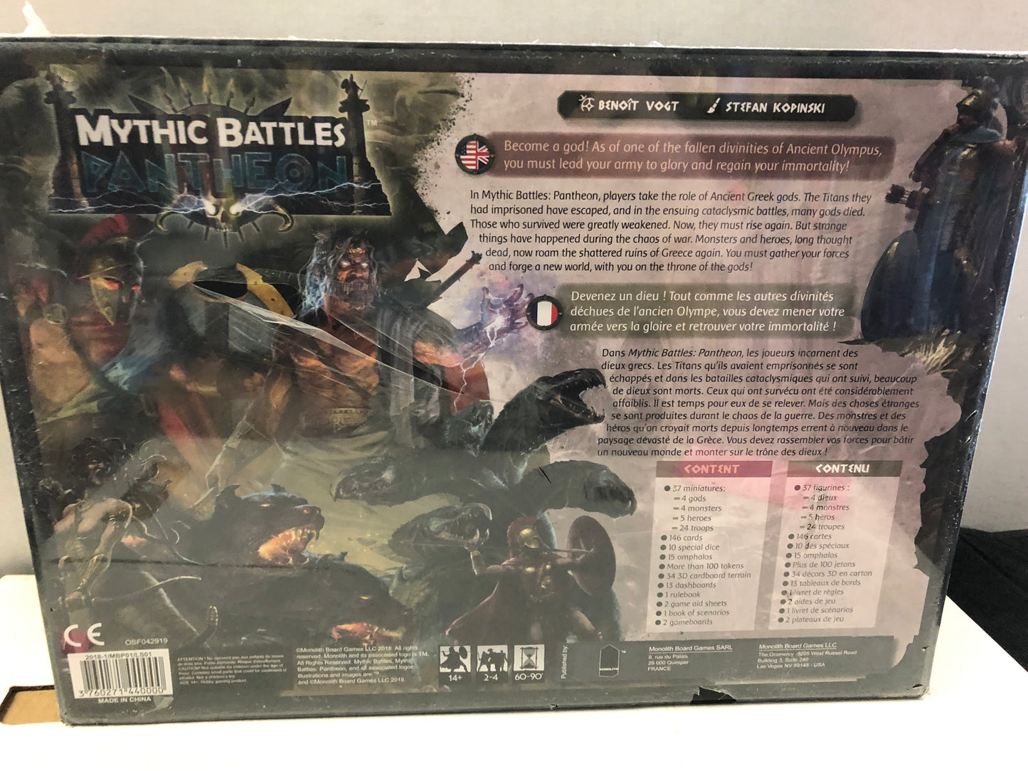 MONOLITH MYTHIC BATTLES PANTHEON GREAT CONDITION SLIGHT DAMAGE TO SEAL