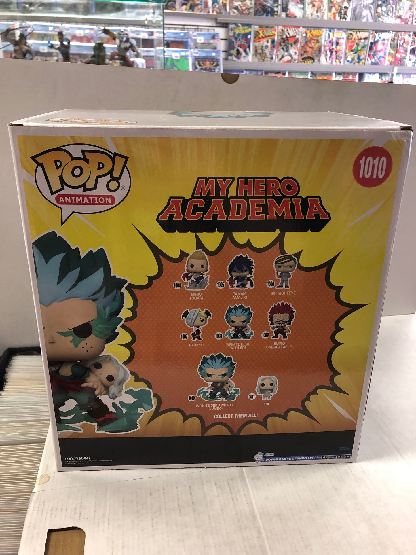 FUNKO POP ANIMATION MY HERO ACADEMIA 1010 JUMBO INFINITE DEKU WITH ERI GOOD CONDITION SOME BOX DAMAGE ON CORNERS