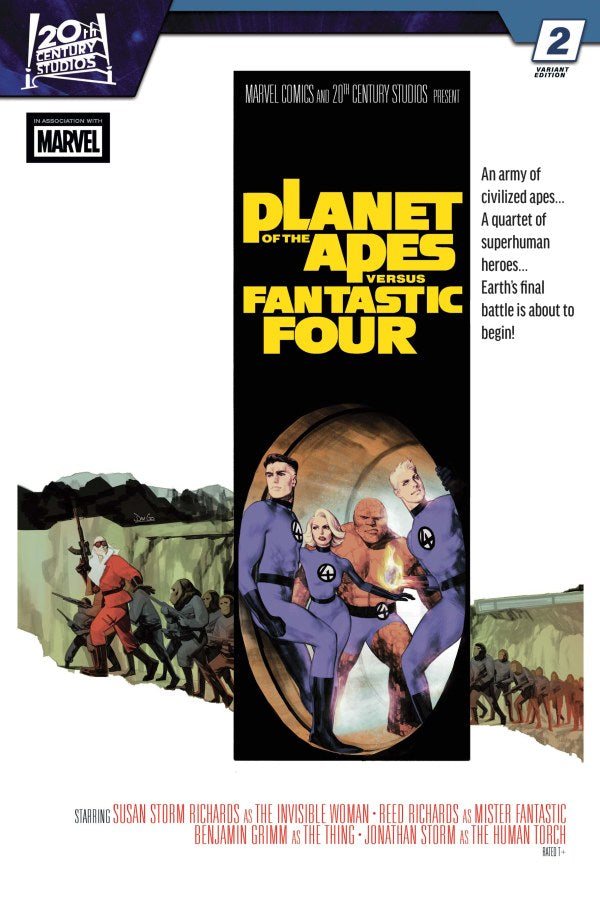 MARVEL COMICS PLANET OF THE APES VS. FANTASTIC FOUR #2 DAVI GO MOVIE HOMAGE VARIANT
