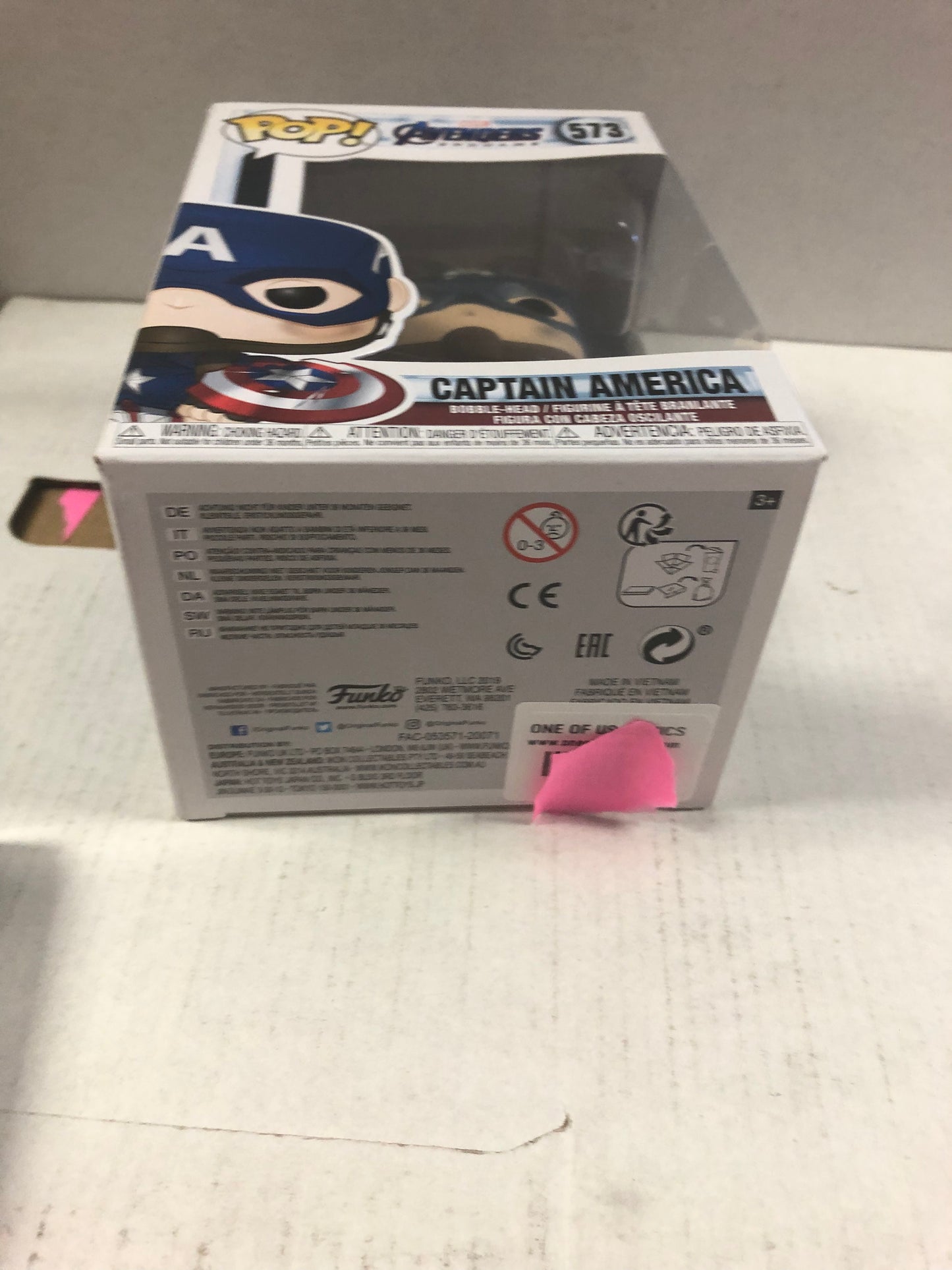 FUNKO POP AVENGERS ENDGAME 573 CAPTAIN AMERICA GREAT CONDITION