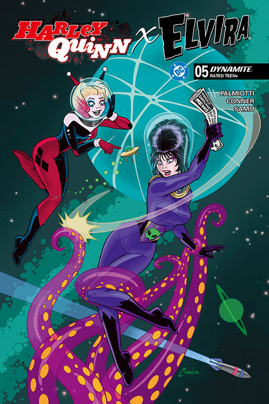 DYNAMITE HARLEY QUINN X ELVIRA #5 CVR D BEN CALDWELL VAR