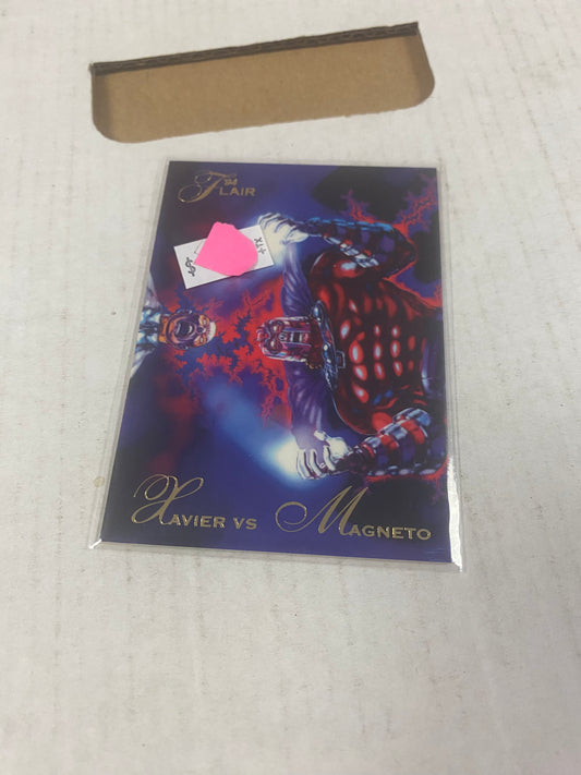 MARVEL FLAIR 94 XAVIER VS MAGNETO DECENT CONDITION