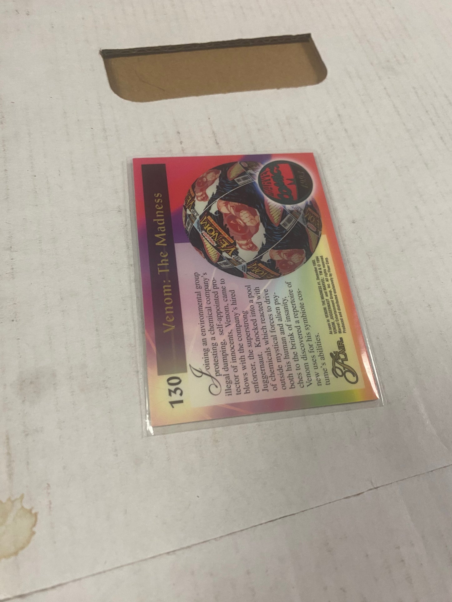 MARVEL FLAIR 94 VENOM THE MADNESS OKAY CONDITION