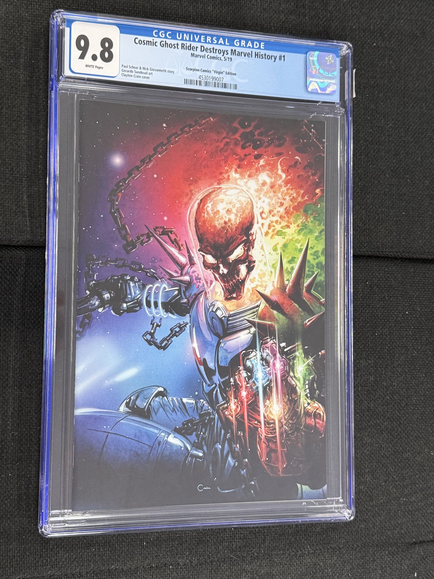 MARVEL COMICS COSMIC GHOSTRIDER DESTROYS MARVEL HISTORY #1 CGC 9.8 WP Scorpion Comics Virgin Edition
