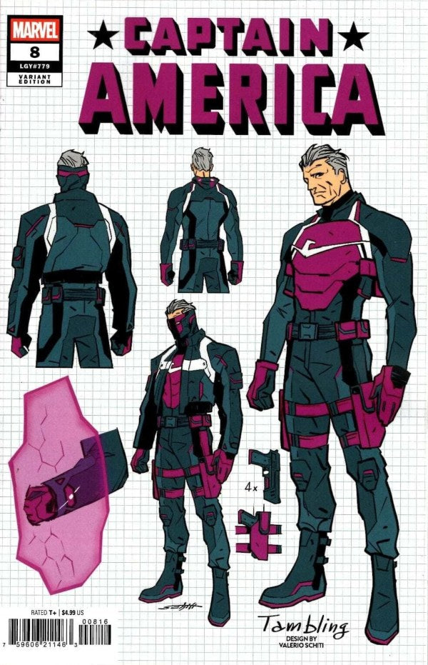 MARVEL COMICS CAPTAIN AMERICA #8 VALERIO SCHITI DESIGN VARIANT