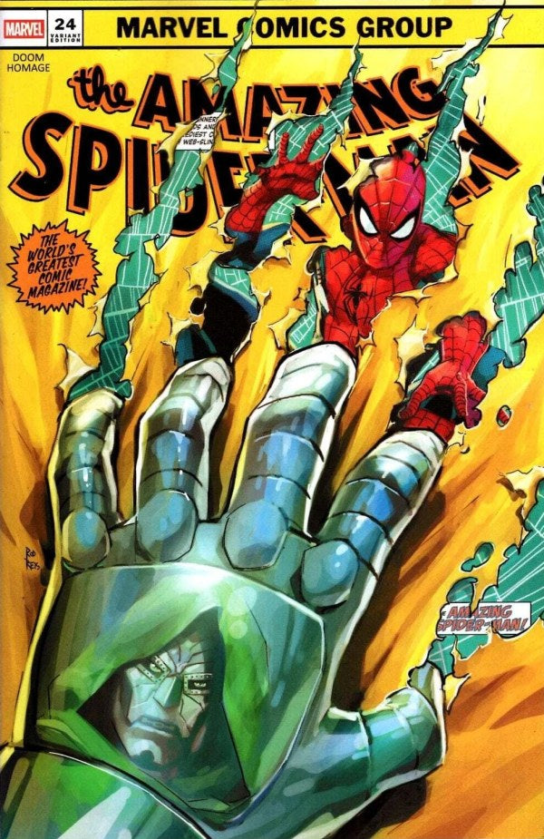 MARVEL COMICS AMAZING SPIDER-MAN #24 ROD REIS DOOM HOMAGE VARIANT [DS]