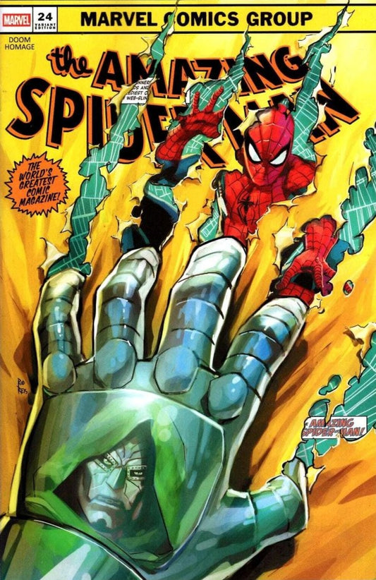 MARVEL COMICS AMAZING SPIDER-MAN #24 ROD REIS DOOM HOMAGE VARIANT [DS]