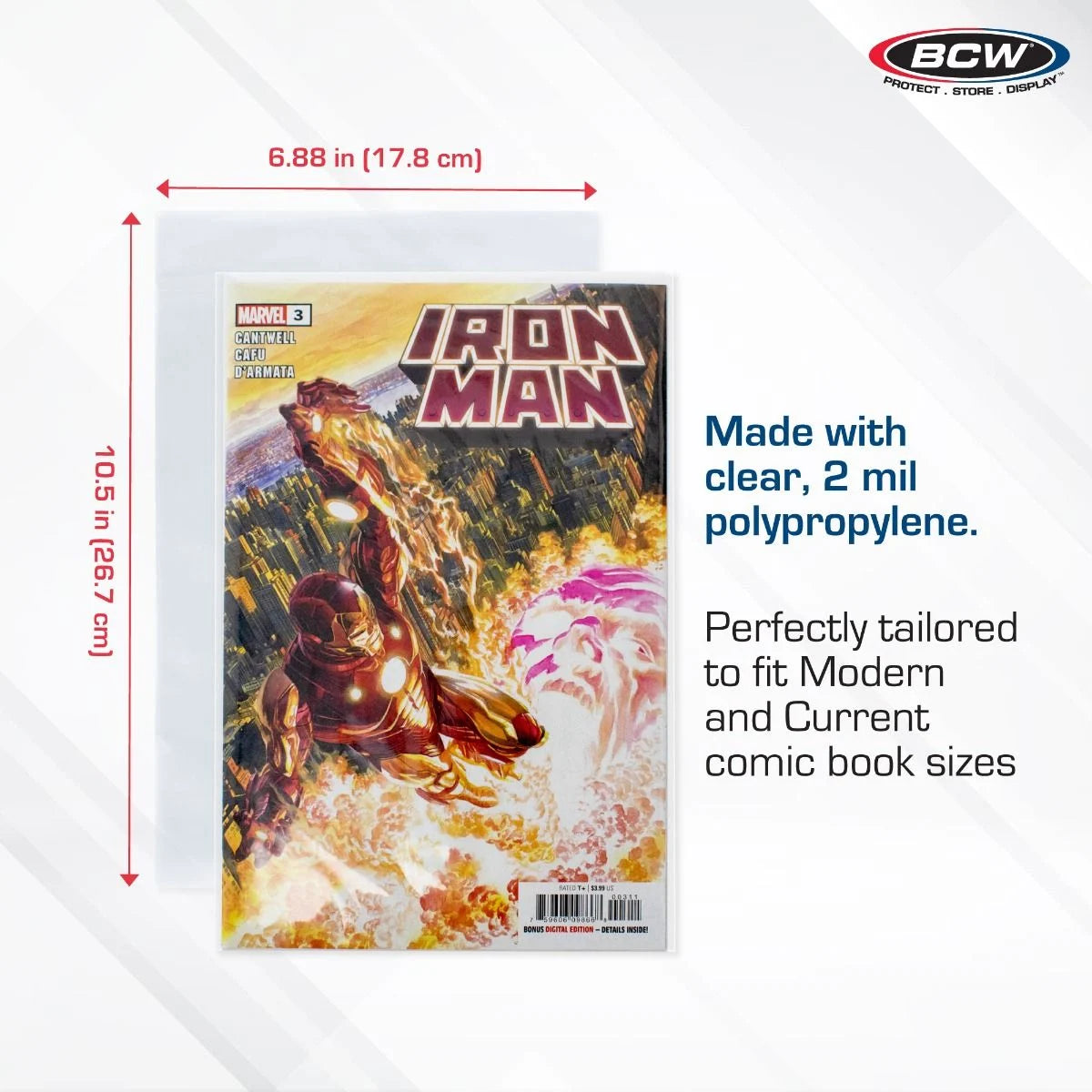 BCW RESEALABLE BAGS 2MIL POLYPROPYLENE MODERN/CURRENT