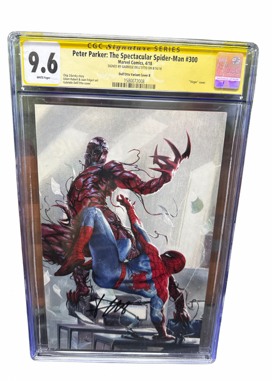 MARVEL COMICS CGC SIGNATURE SERIES PETER PARKER SPECTACULAR SPIDER-MAN #300 SIGNATURE 9.6 GABRIELE DELGOTTO COVER