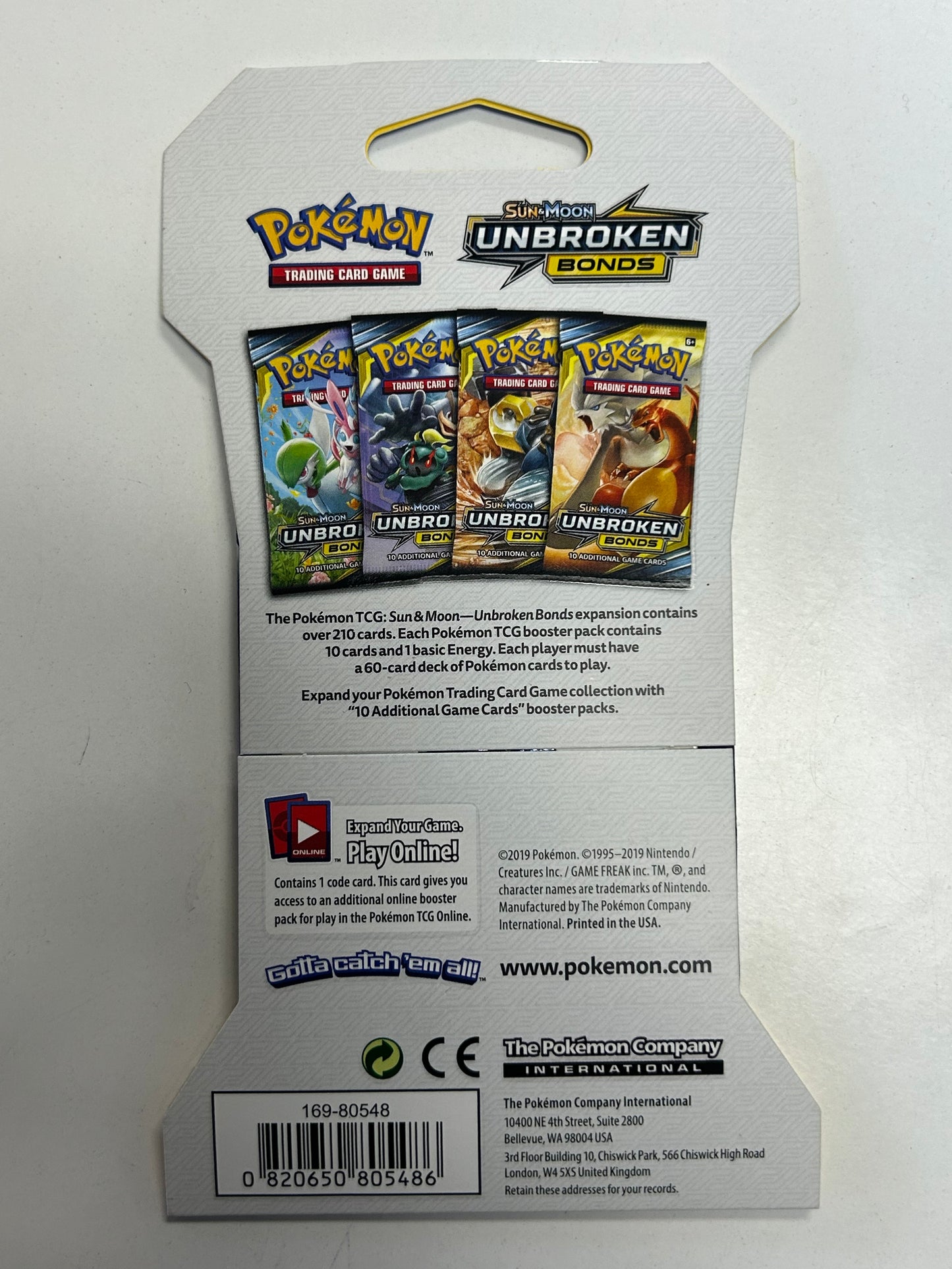 POKÉMON TCG SUN & MOON UNBROKEN BONDS SLEEVED BOOSTER PACK SEALED