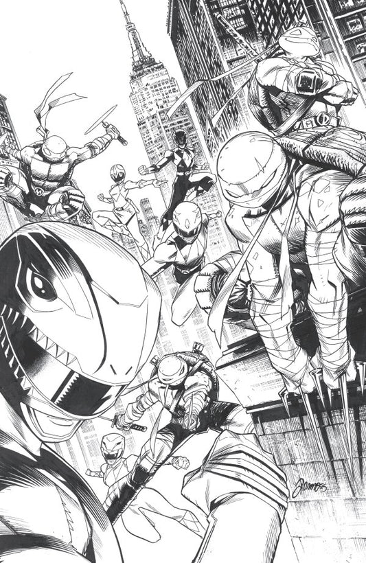 Mighty Morphin Power Rangers/Teenage Mutant Ninja Turtles III #5 E 1:10 INCV (Full Art, Inks, Zonno)