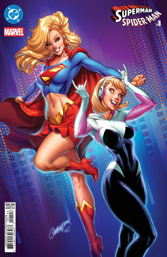 DC COMICS DC MARVEL SUPERMAN SPIDER-MAN #1 (ONE SHOT) CVR N J SCOTT CAMPBELL SUPERGIRL & SPIDER-GWEN CARD STOCK VAR