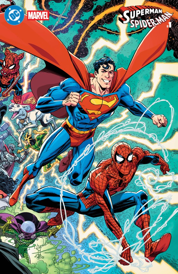 DC COMICS DC MARVEL SUPERMAN SPIDER-MAN #1 (ONE SHOT) CVR O SCOTT KOBLISH SUPERMANS & SPIDER-MANS CARD STOCK VAR