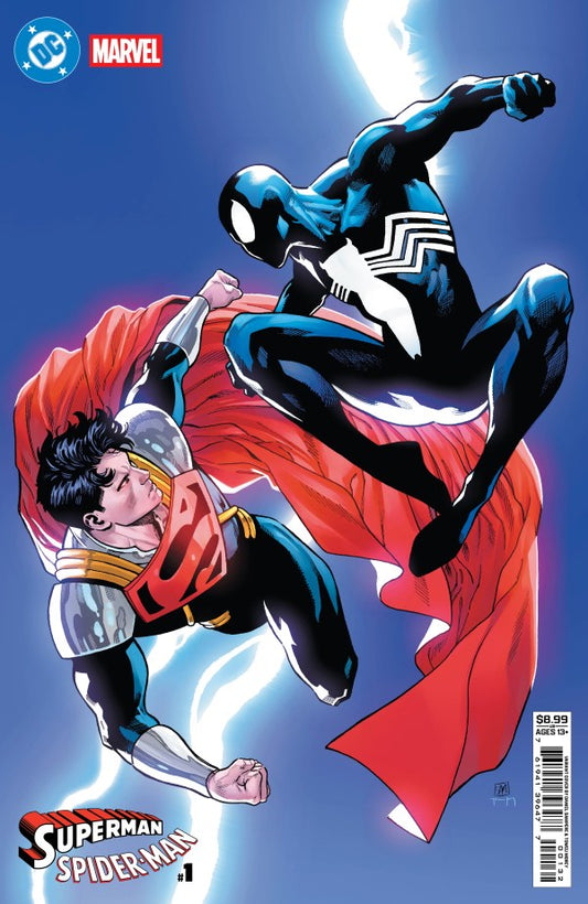 DC COMICS DC MARVEL SUPERMAN SPIDER-MAN #1 (ONE SHOT) CVR R DANIEL SAMPERE SUPER-BOY PRIME & SPIDER-MAN BLACK CARD STOCK VAR