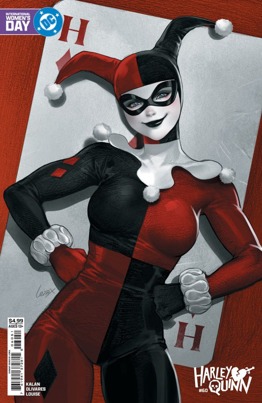 DC COMICS HARLEY QUINN #60 CVR E LESLEY LEIRIX LI INTERNATIONAL WOMEN’S DAY CARD STOCK VAR