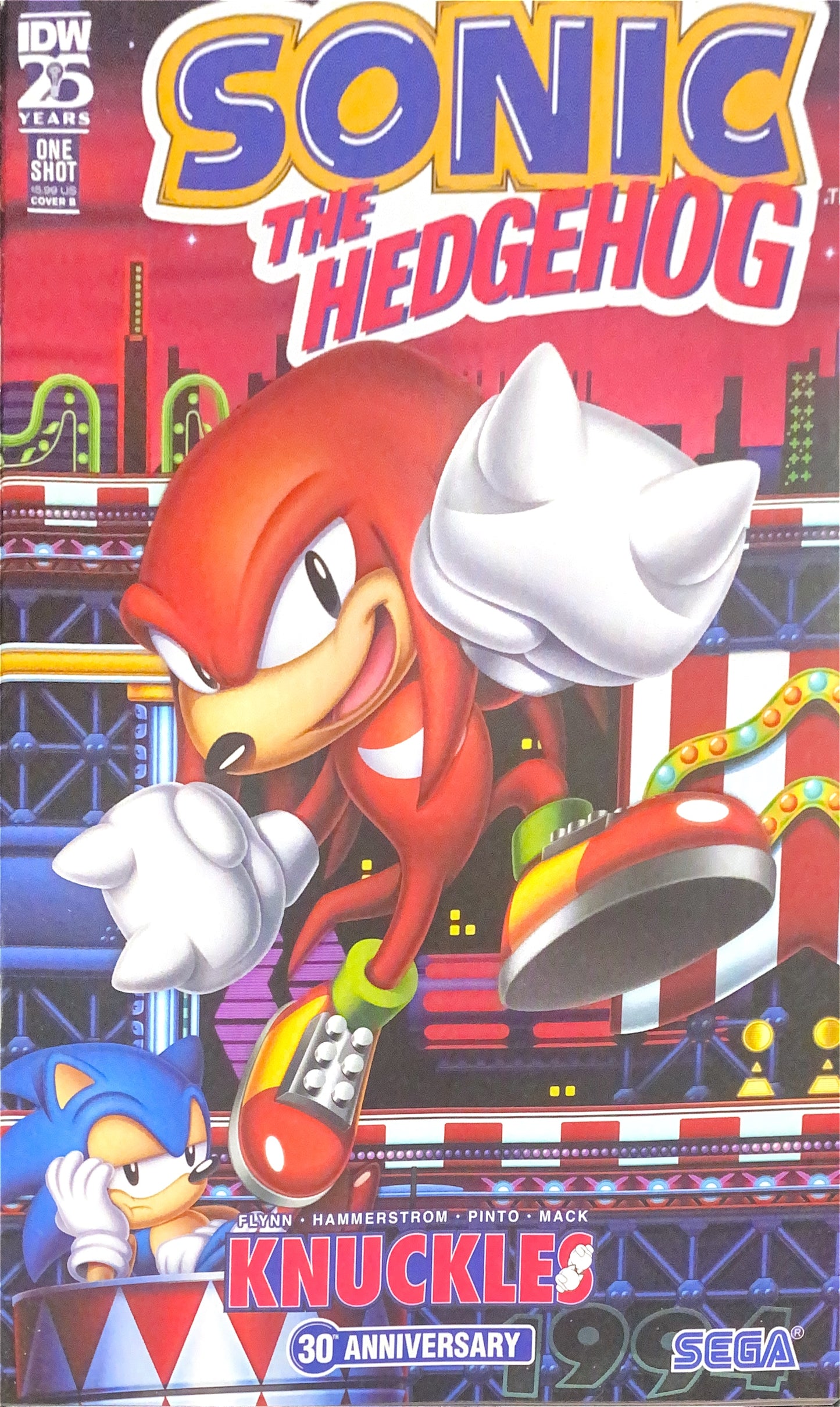 IDW PUBLISHING SONIC THE HEDGEHOG KNUCKLES 30TH ANNIVERSARY COVER B