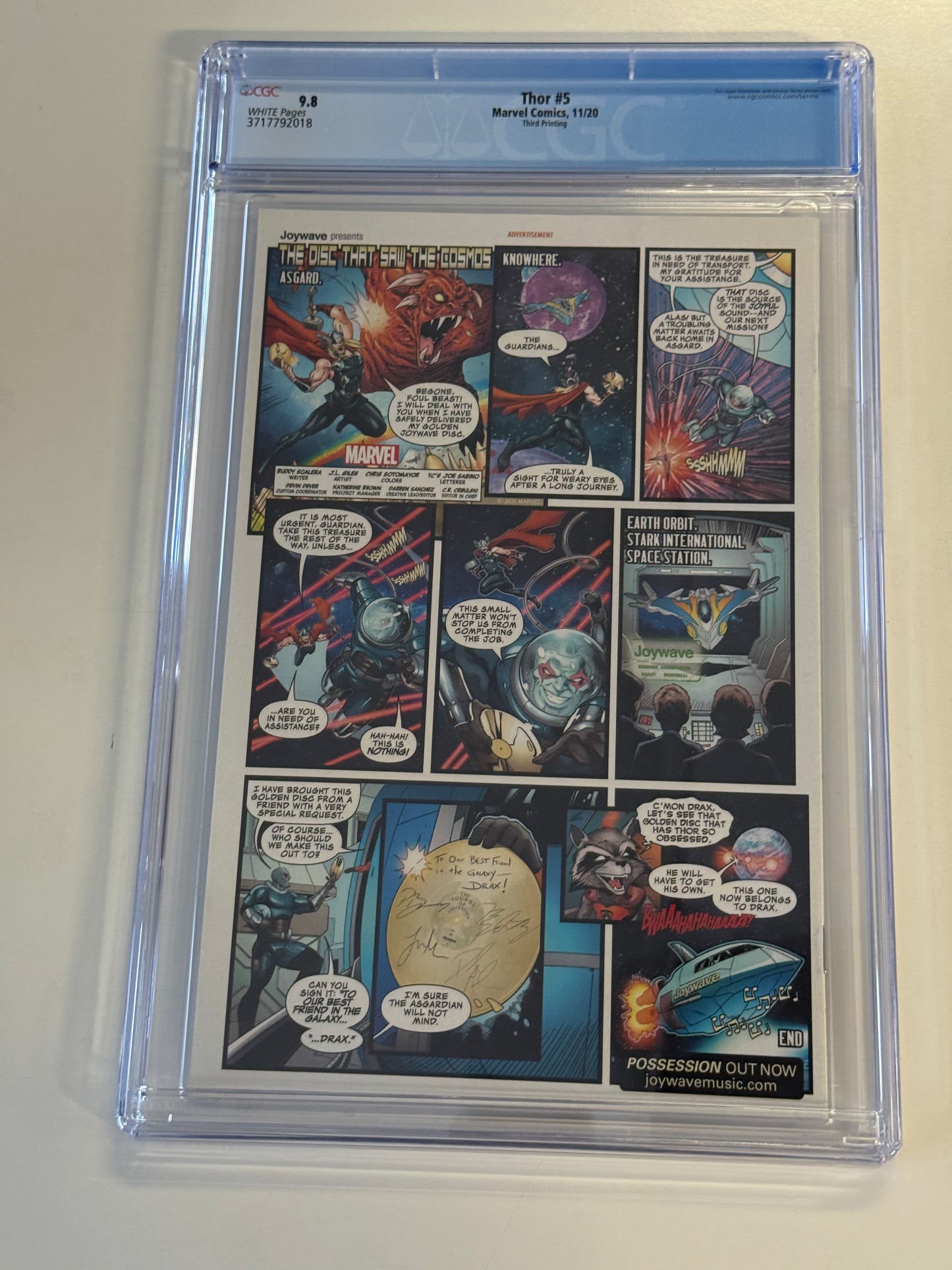 MARVEL COMICS THOR #5 LEGACY 731 CGC 9.8 DONNY CATES THIRD  PRINTING