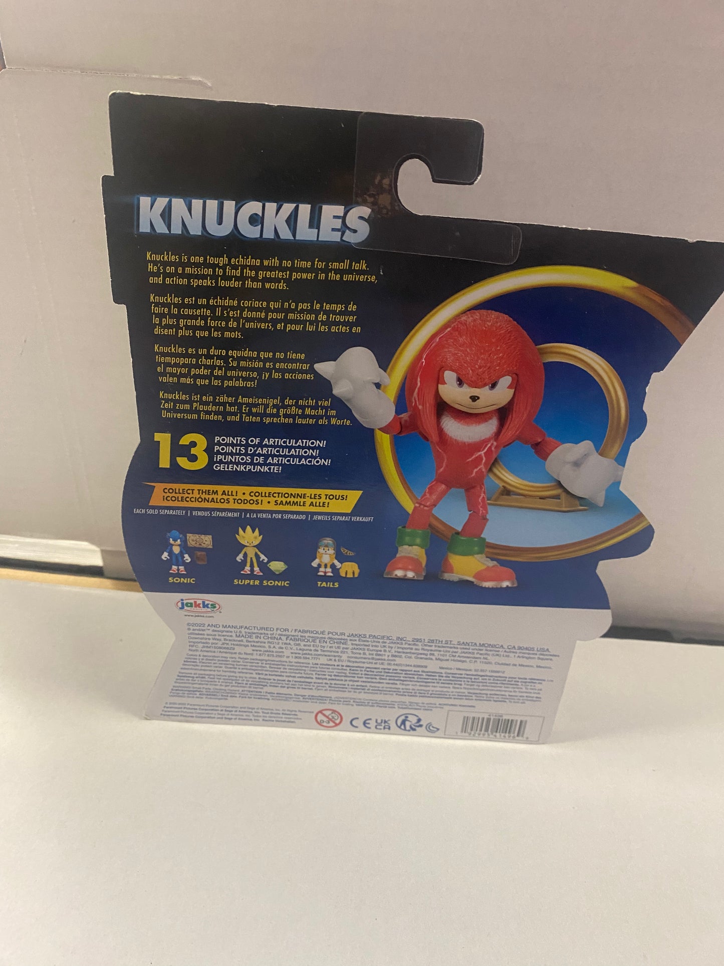 JAKKS PACIFIC SONIC 2 KNUCKLES WITH RING STAND (2022)