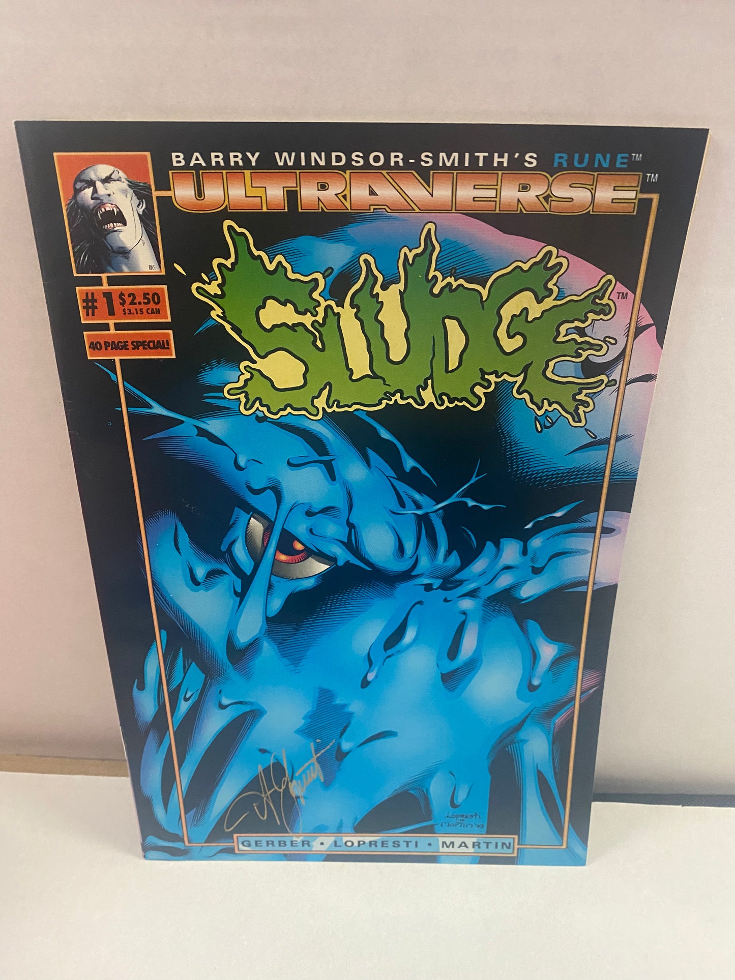 ULTRAVERSE SLUDGE #1 SIGNED BY LOPRESTI NO COA