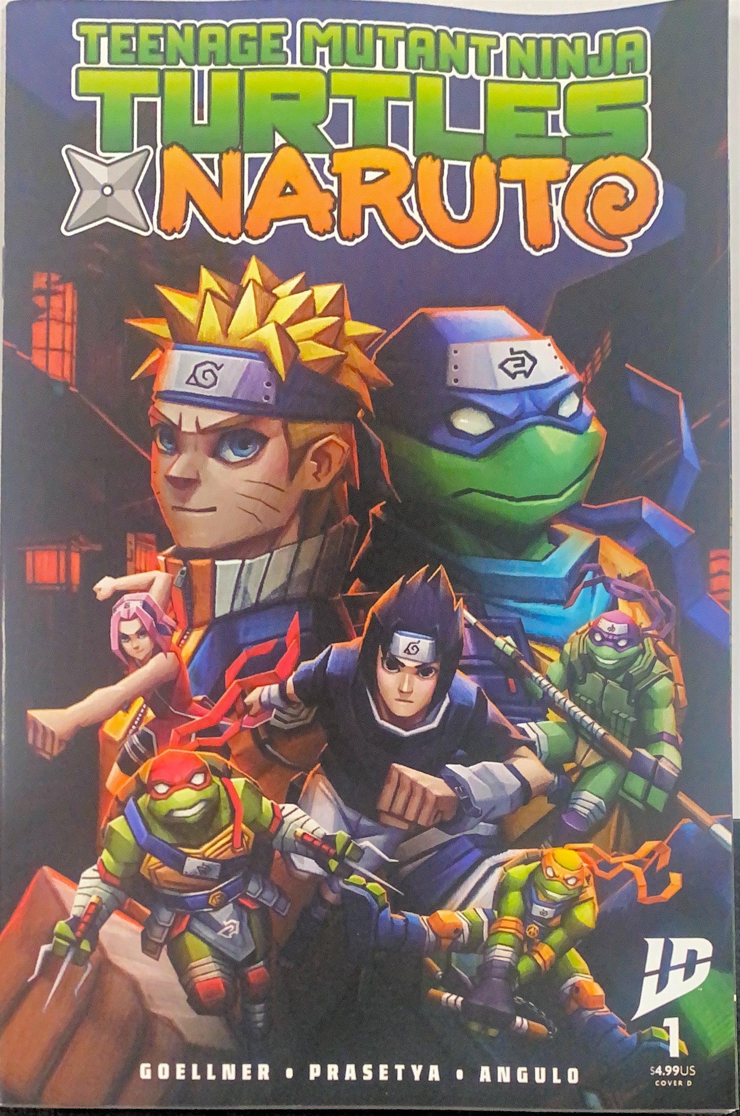 IDW PUBLISHING TEENAGE MUTANT NINJA TURTLES NARUTO #1 COVER D