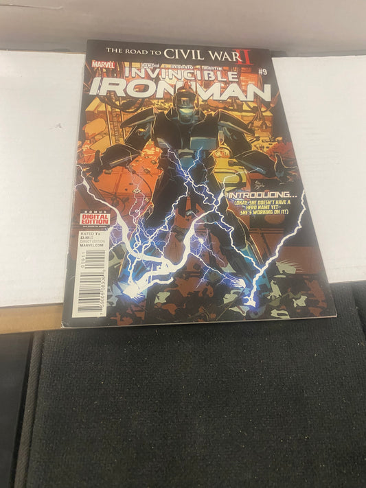 MARVEL COMICS INVINCIBLE IRON MAN #9 (2016) 1ST FULL RIRI WILLIAMS