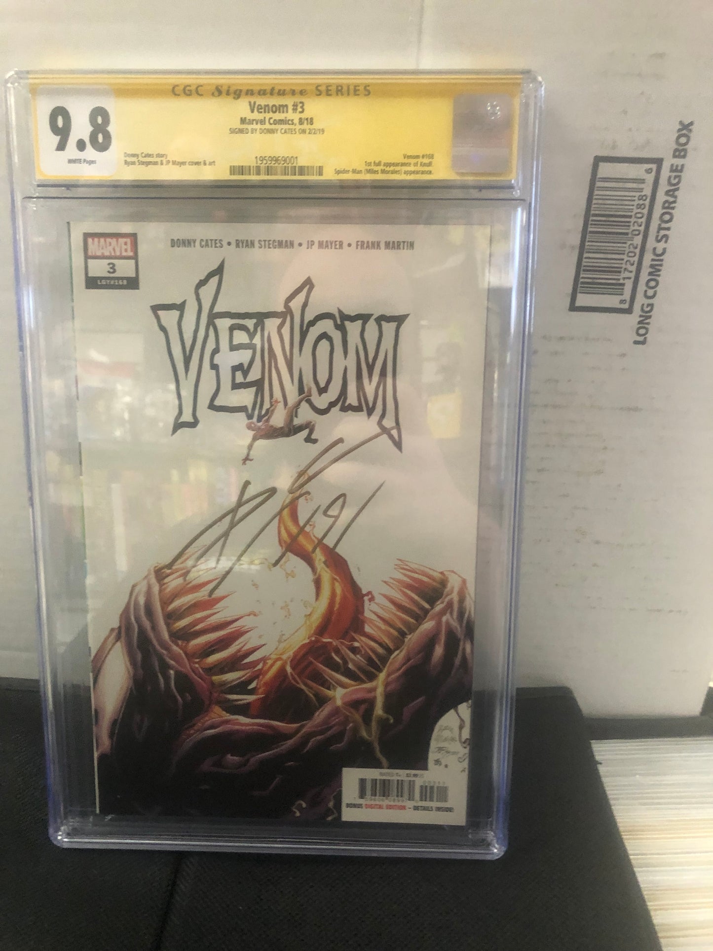 MARVEL COMICS VENOM #3 (2018) 1ST FULL KNULL, SIGNED BY: DONNY CATES, SS CGC 9.8 WP