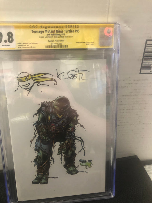 IDW PUBLISHING TEENAGE MUTANT NINJA TURTLES #95 (2019) COMICS AND PONIES EDITIONS, SIGNED W/ Sketch BY KEVIN EASTMAN, SS CGC 9.8 WP