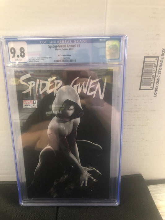 Marvel COMICS SPIDER-GWEN ANNUAL #1 (2023) BRY’S COMICS EDITION, COA #467 OF 950, CGC 9.8 WP