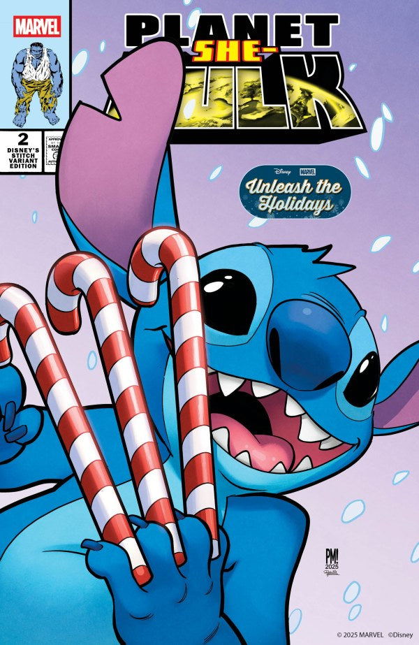 MARVEL COMICS PLANET SHE-HULK #2 PACO MEDINA DISNEY STITCH UNLEASH THE HOLIDAYS VARIANT