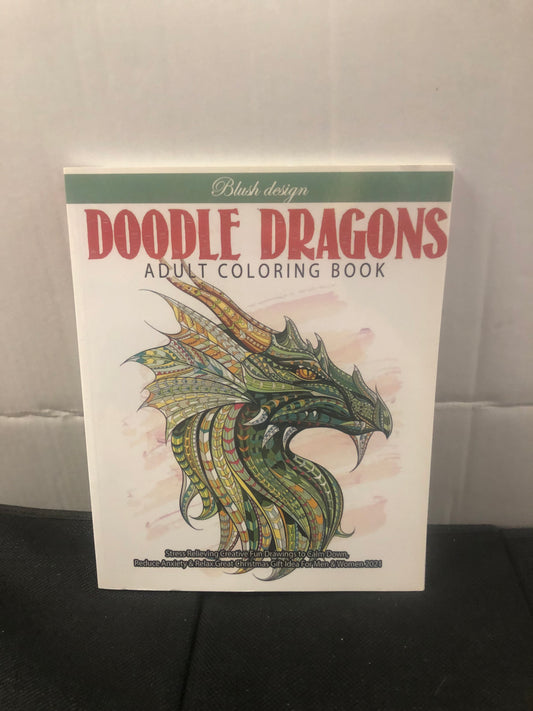 BLUSH DESIGN DOODLE DRAGONS ADULT COLORING BOOK (2019)