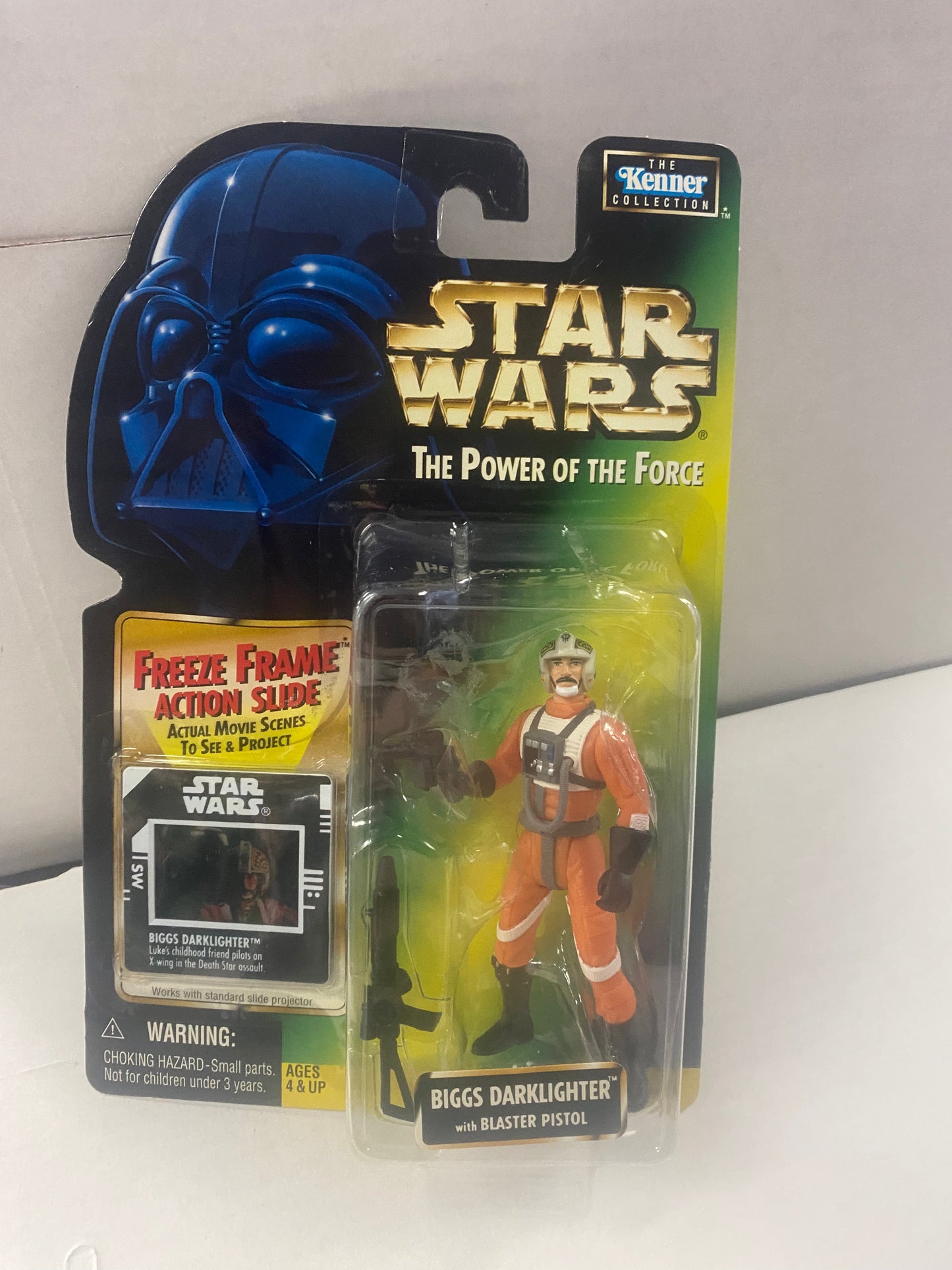 KENNER THE POWER OF THE FORCE (1997) BIGGS DARKLIGHTER WITH FREEZE FRAME SLIDE