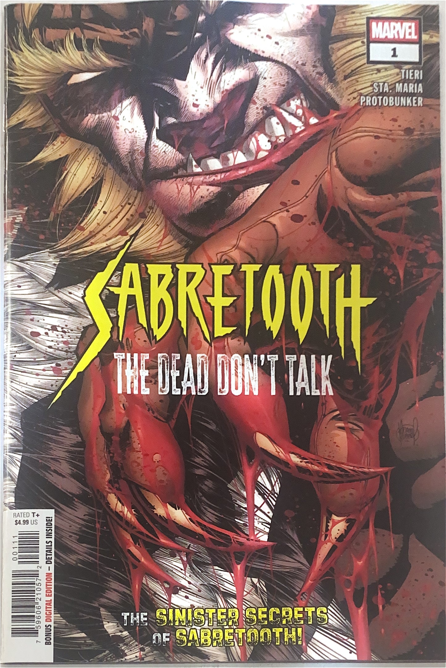 MARVEL COMICS SABRETOOTH THE DEAD DONT TALK #1