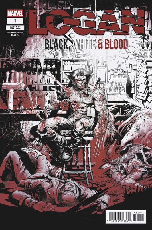 MARVEL LOGAN: BLACK, WHITE & BLOOD #1 ADAM KUBERT VARIANT