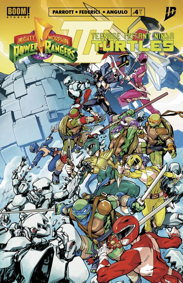 BOOM Mighty Morphin Power Rangers/Teenage Mutant Ninja Turtles III #4 B Variant (Dressed, Prasetya)