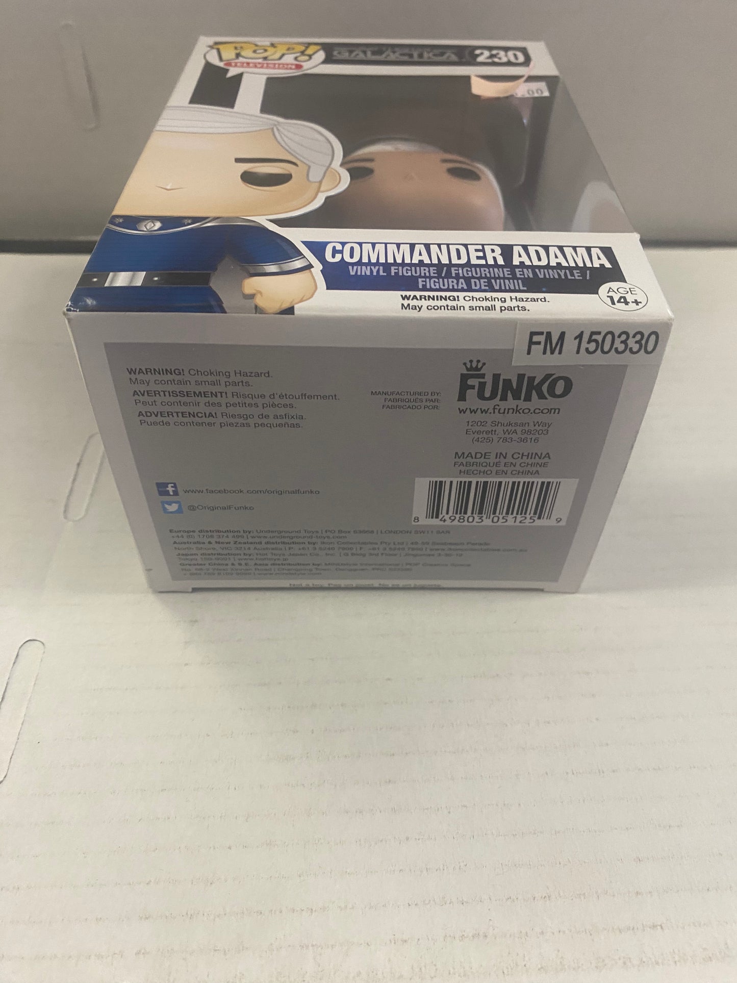 FUNKO POP TELEVISION BATTLESTAR GALACTICA #230 COMMANDER ADAMA