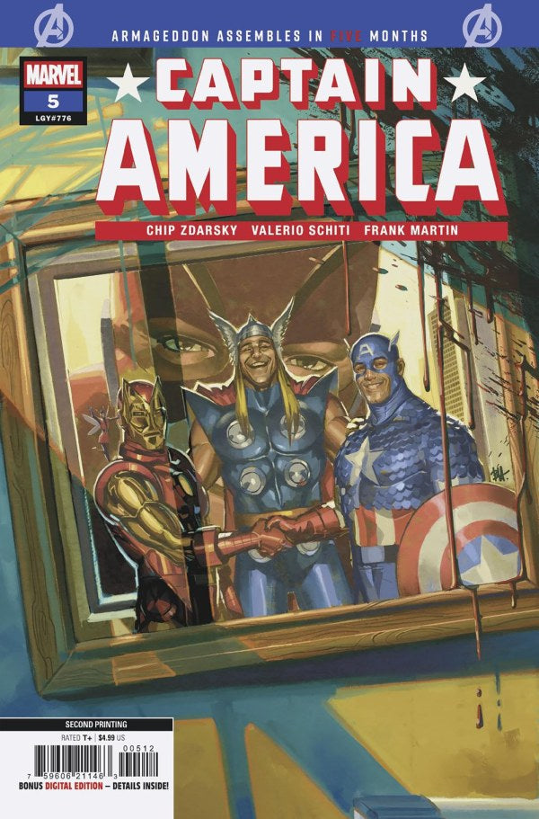 MARVEL COMICS CAPTAIN AMERICA #5 BEN HARVEY 2ND PRINTING VARIANT