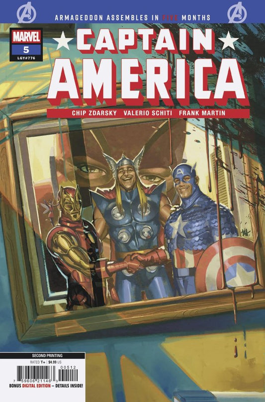 MARVEL COMICS CAPTAIN AMERICA #5 BEN HARVEY 2ND PRINTING VARIANT
