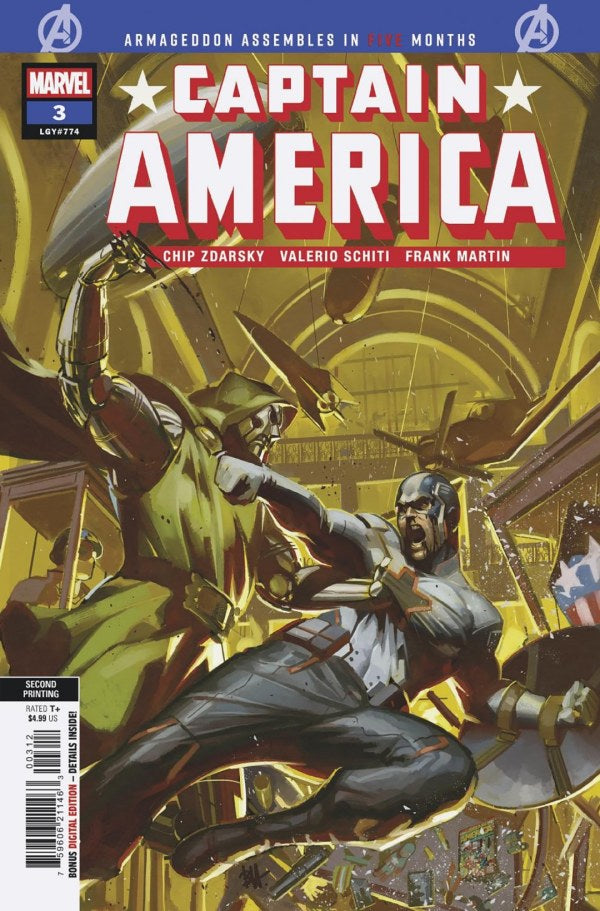 MARVEL COMICS CAPTAIN AMERICA #3 BEN HARVEY 2ND PRINTING VARIANT