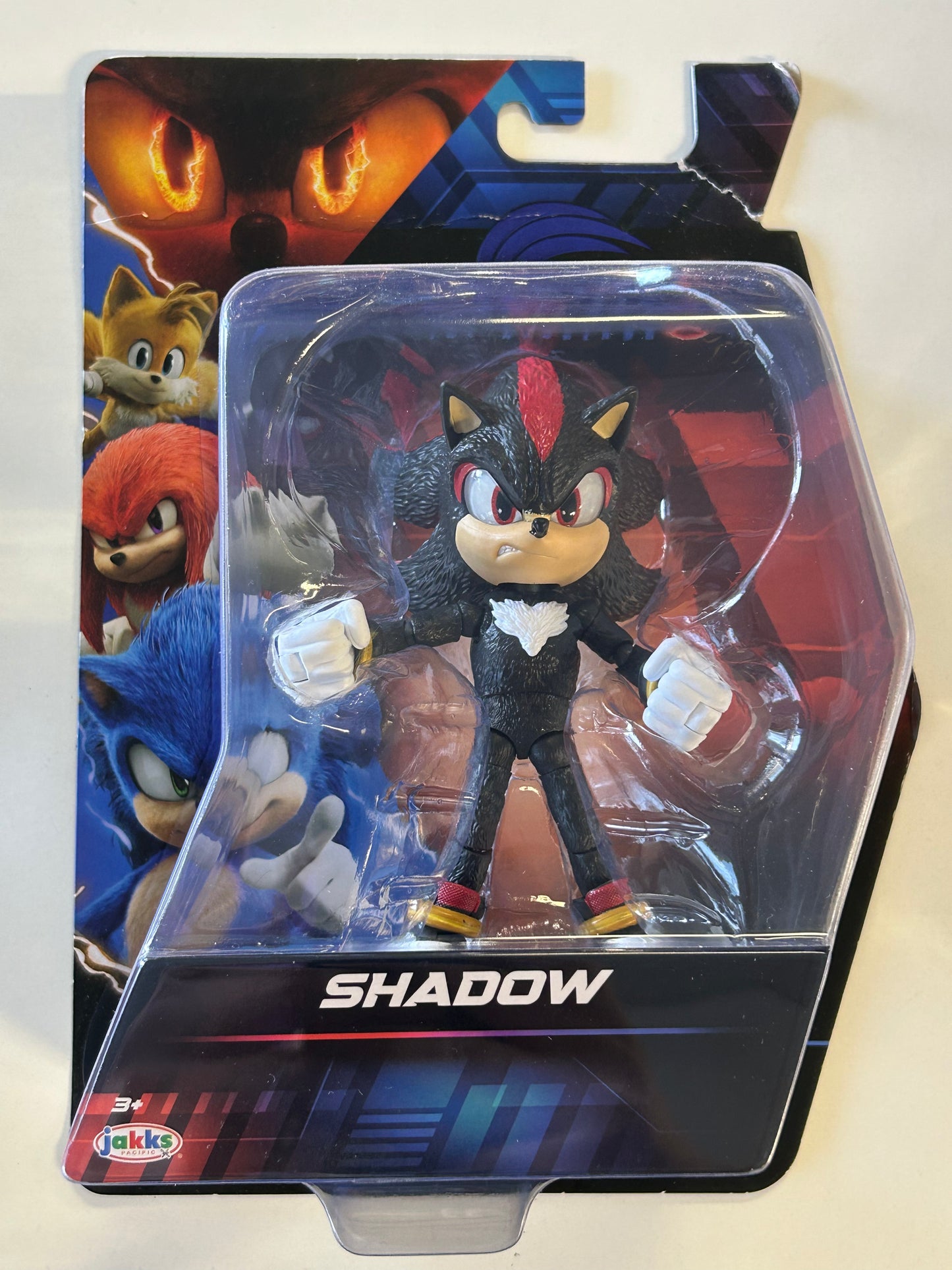 JAKKS PACIFIC SONIC THE HEDGEHOG 3 MOVIE SHADOW 6”FIGURE NEW IN MODERATE PLAY BOX
