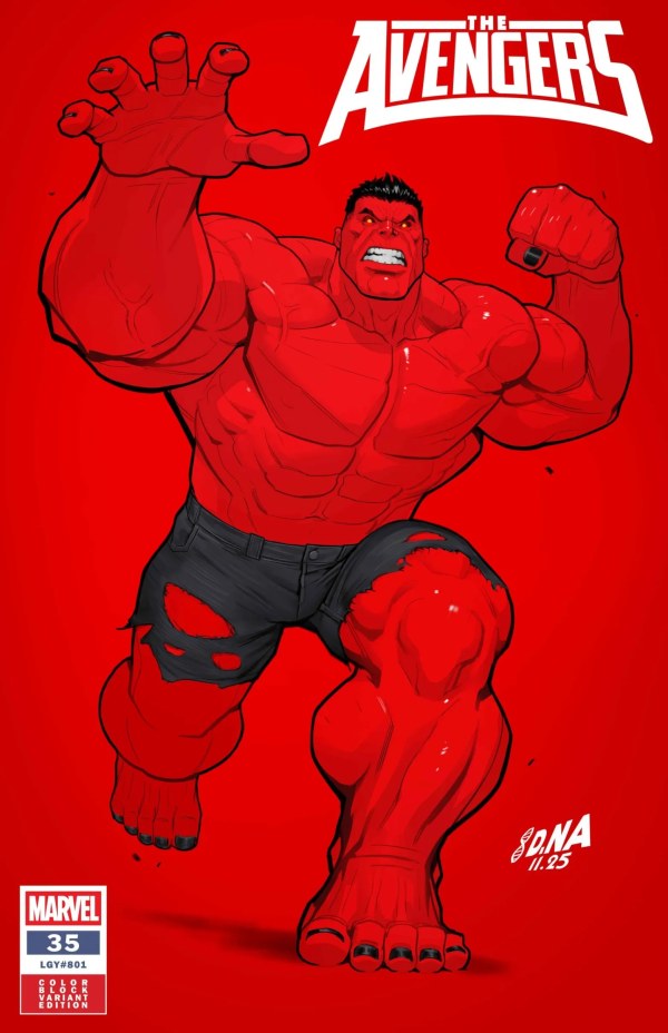 MARVEL COMICS AVENGERS #35 DAVID NAKAYAMA COLOR BLOCK RED VARIANT