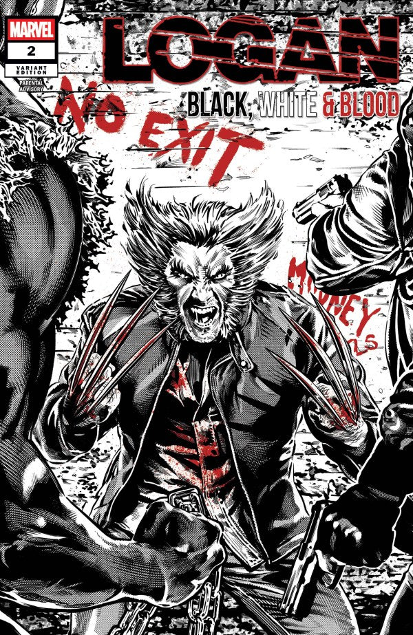 MARVEL COMICS LOGAN: BLACK, WHITE & BLOOD #2 STEPHEN MOONEY VARIANT