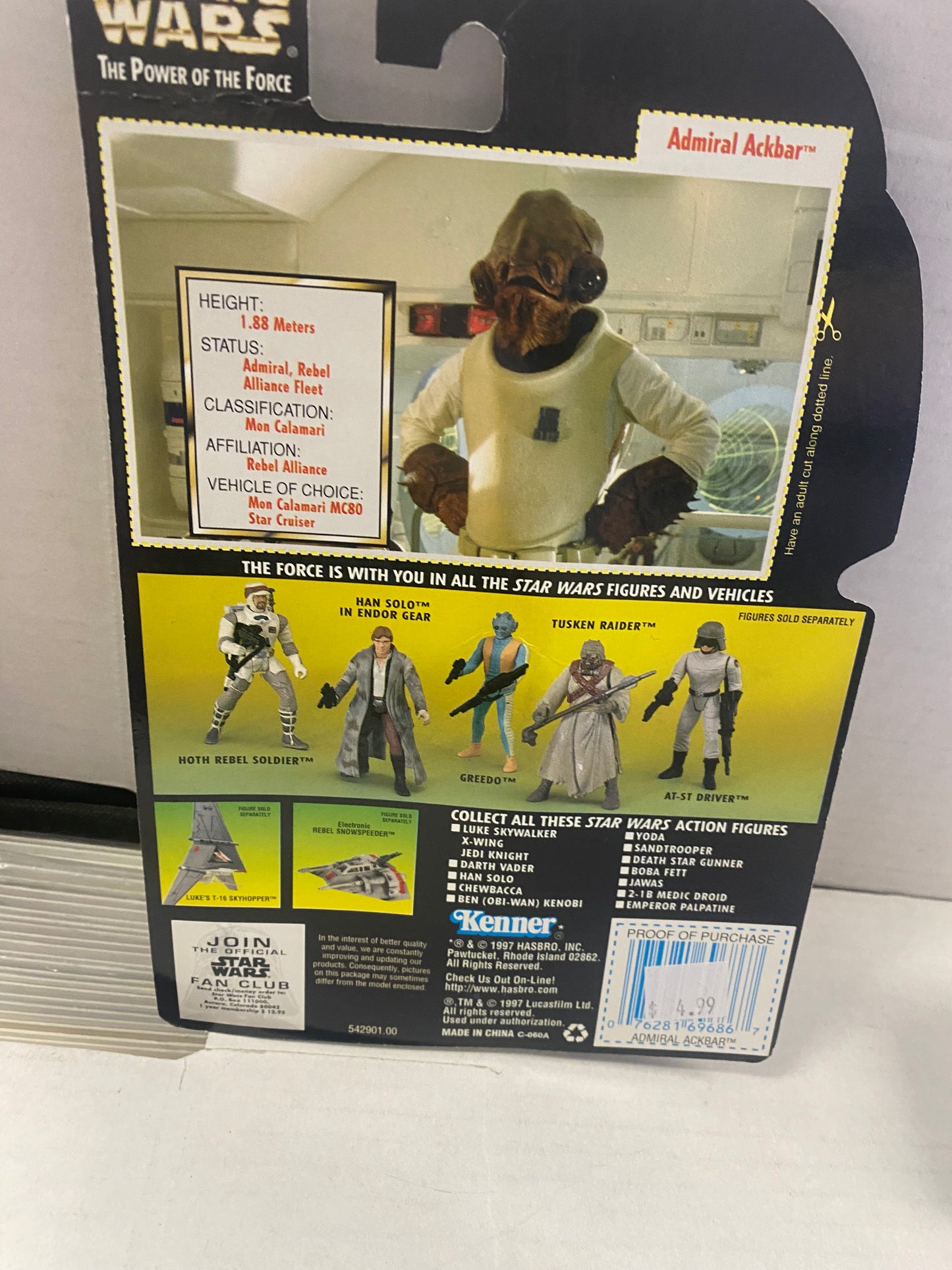 KENNER (1997) STAR WARS THE POWER OF THE FORCE ADMIRAL ACKBAR