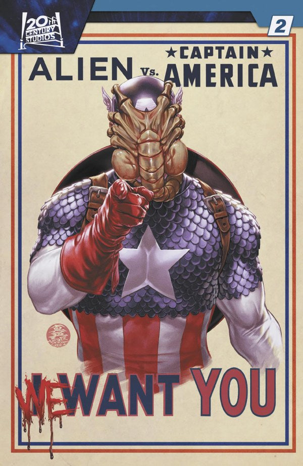 MARVEL COMICSALIEN VS. CAPTAIN AMERICA #2 MARK BROOKS VARIANT