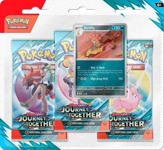 POKEMON TCG 3pack w scrafty promo JOURNEY TOGETHER NEW