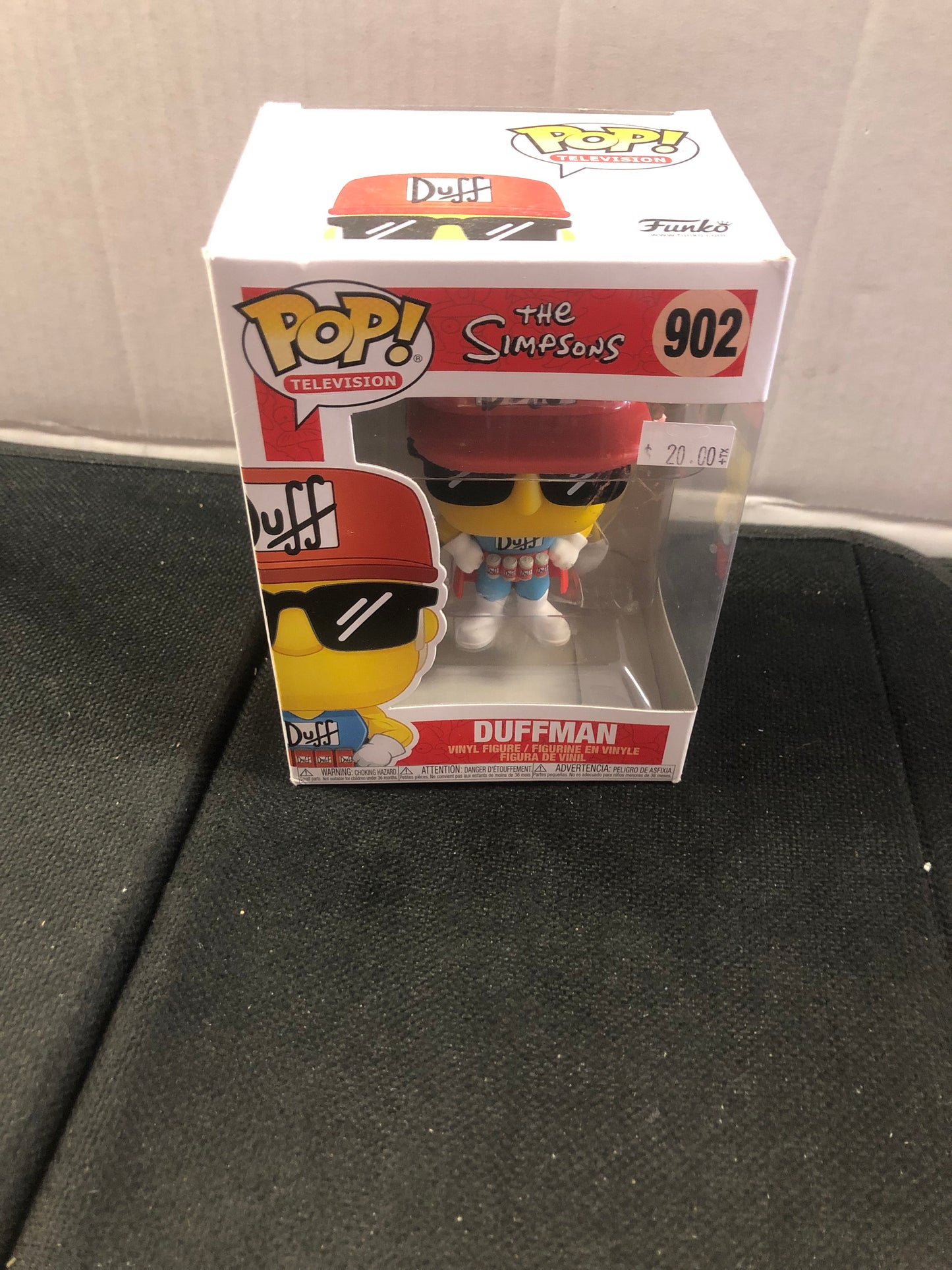 FUNKO POP POP TELEVISION THE SIMPSONS # 902 DUFFMAN OKAY CONDITION SLIGHT WEAR ON TOP OF BOX