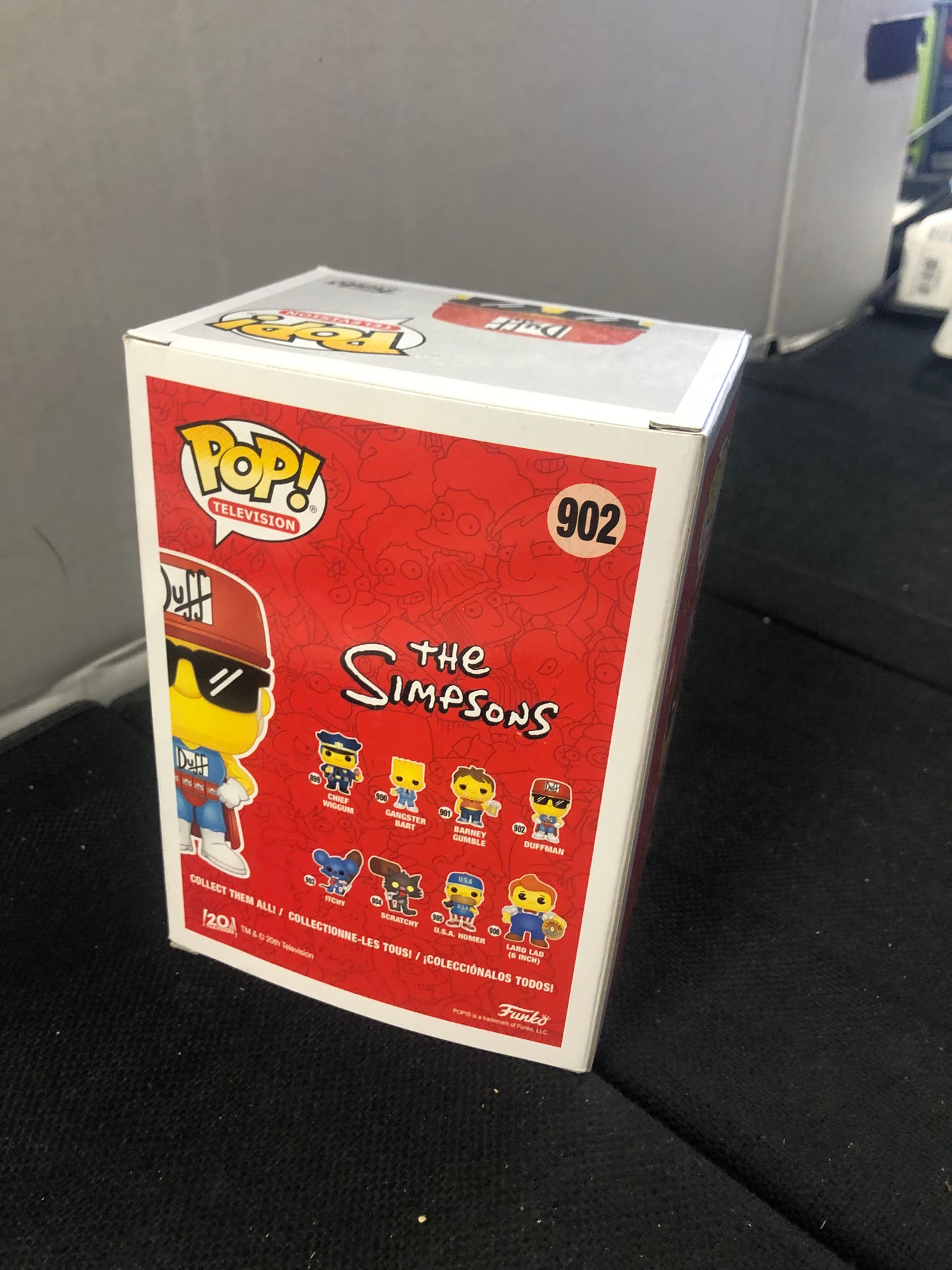 FUNKO POP POP TELEVISION THE SIMPSONS # 902 DUFFMAN OKAY CONDITION SLIGHT WEAR ON TOP OF BOX